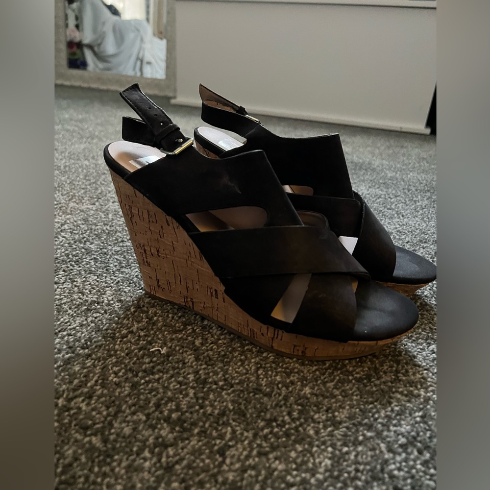 Dolce Vita Black Wedge Heels